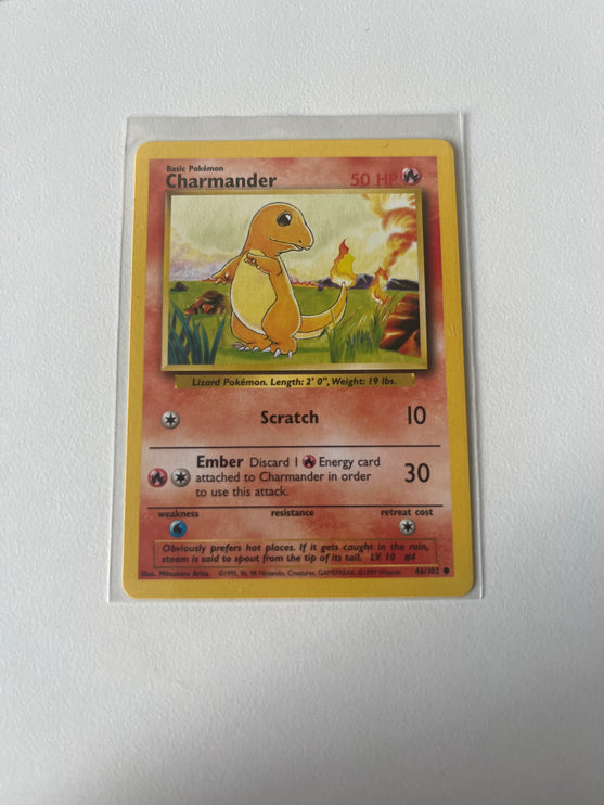 Charmander 436/102 Base Set Unlimited Vintage Near Mint