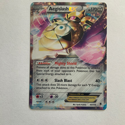 Aegislash EX 65/119 phantom forces ultra rare moderately played