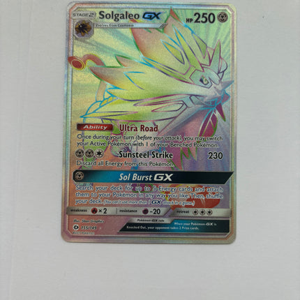 Solgaleo GX Rainbow Rare 155/149 Sun And Moon Near Mint